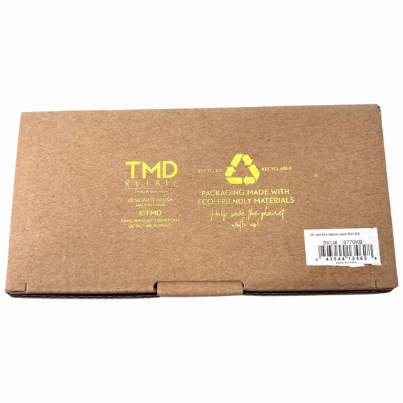 NIB NWT MR & MRS SET OF 2 ROCKS GLASSES METALLIC GOLD HEART WEDDING BRIDAL GIFT - Picture 7 of 7